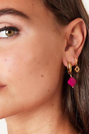 Boucles d'oreilles trèfle - collection #summergirls Rosé Acier inoxydable h5 Image2